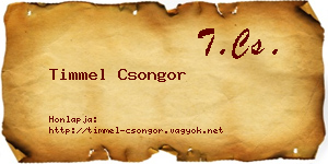 Timmel Csongor névjegykártya